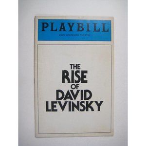 The Rise Of David Levinsky Playbill December 1986 John Houseman Theatre